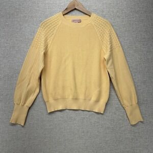Philosophy Republic Clothing Sweater Womens Large Yellow Open Knit Raglan